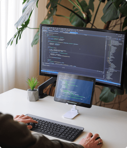 Search-ready website interface with technical content structure