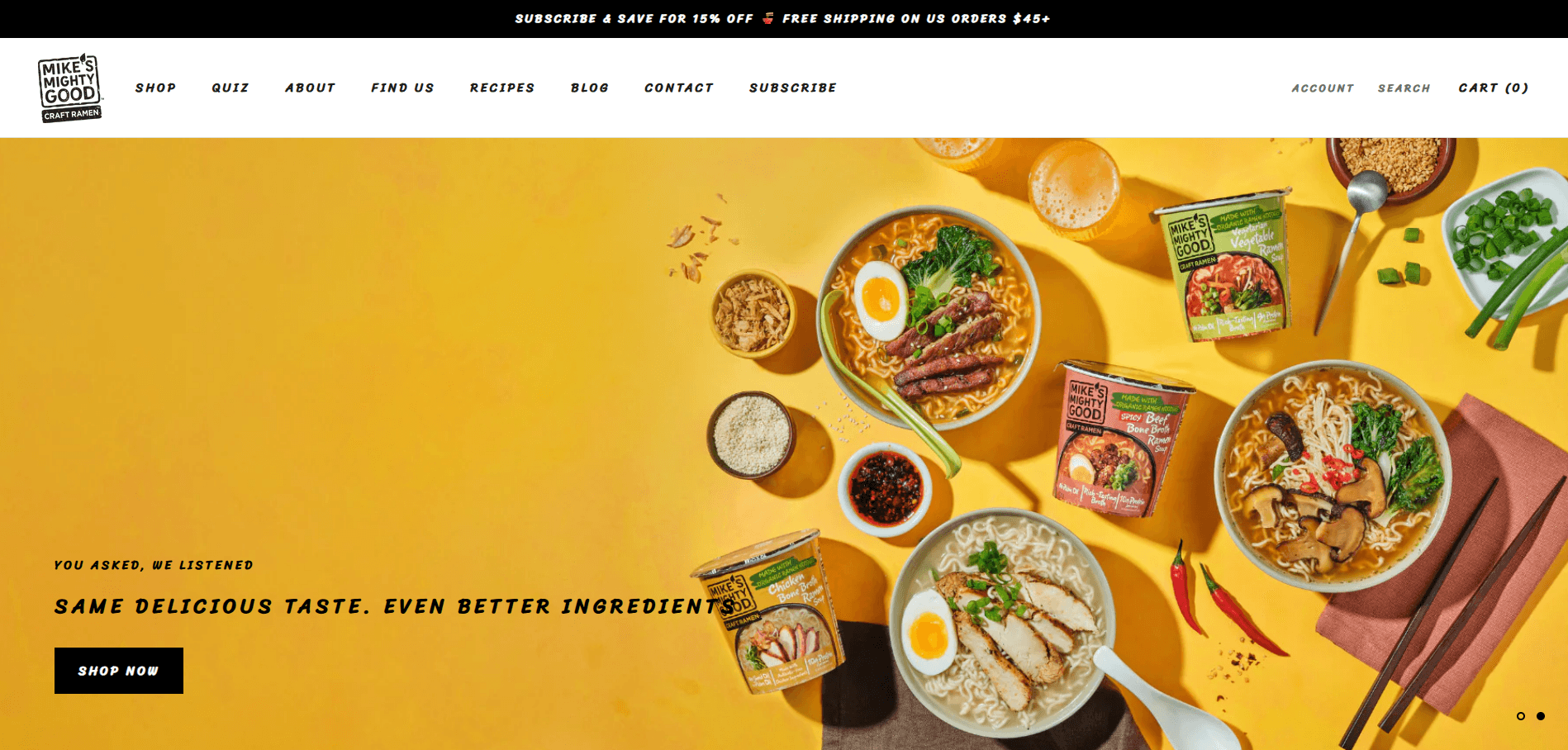 Mike's Mighty Good Shopify storefront interface