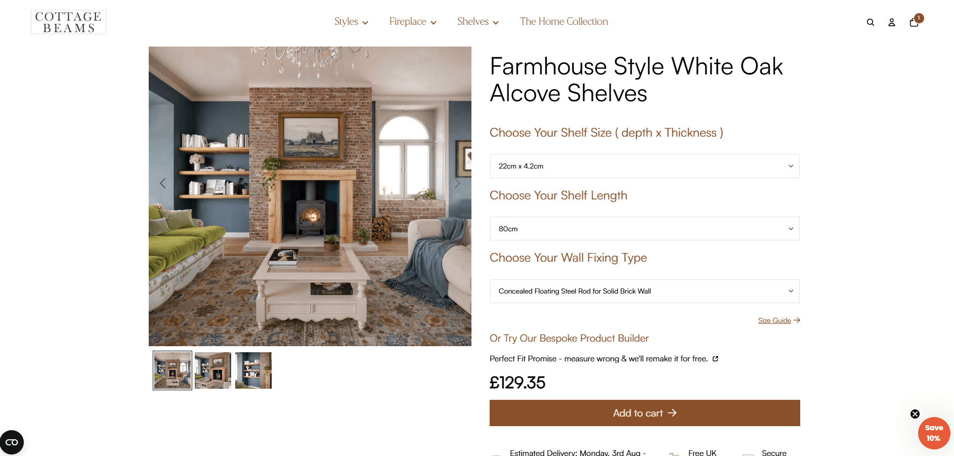 Cottage Beams custom theme showcase