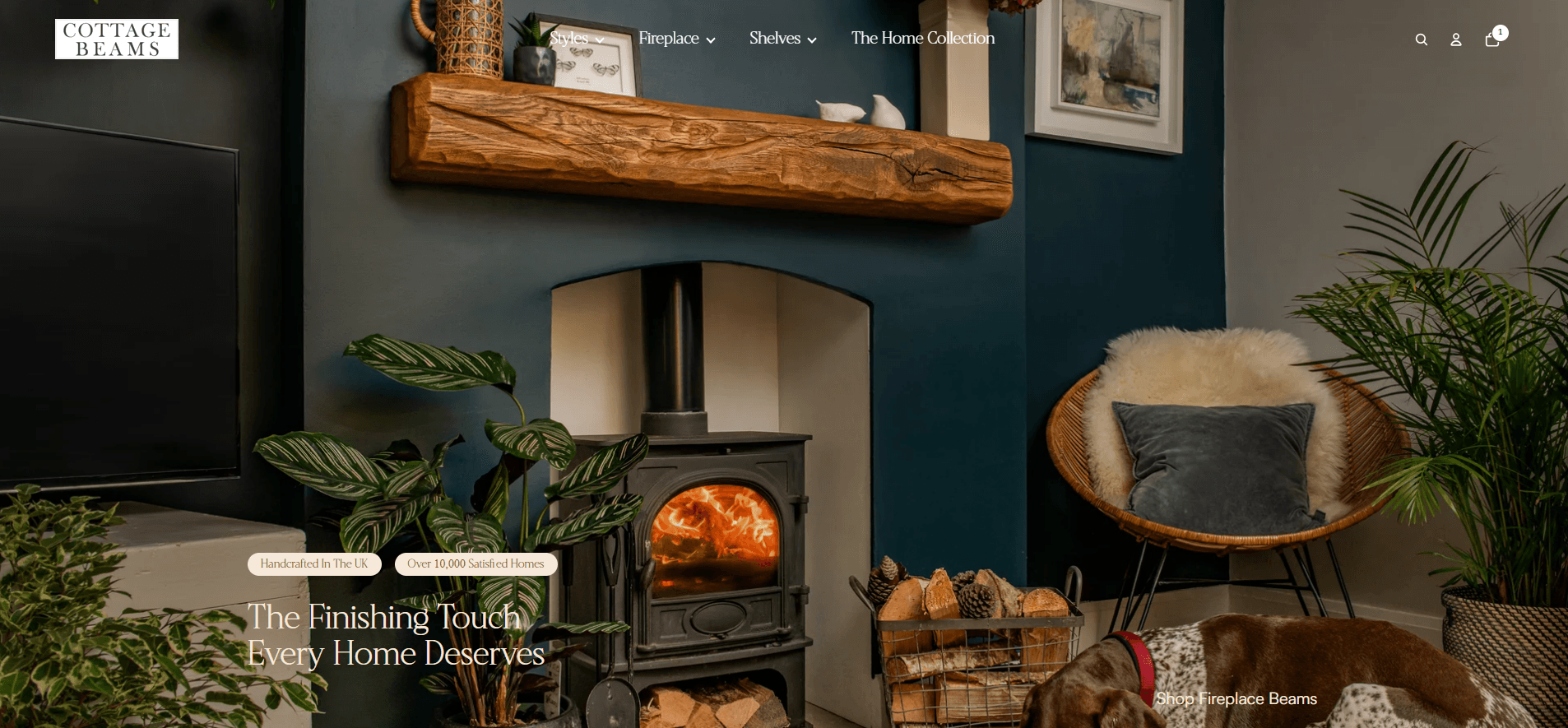 Cottage Beams Shopify storefront interface